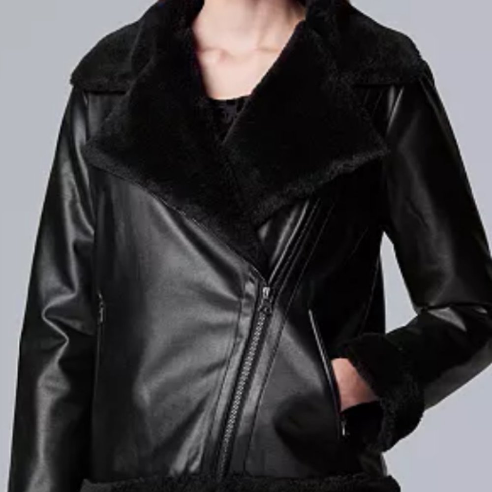 Verra Wang Black Faux Shearling Jacket XXL- New W/O Tags- Still in Store!